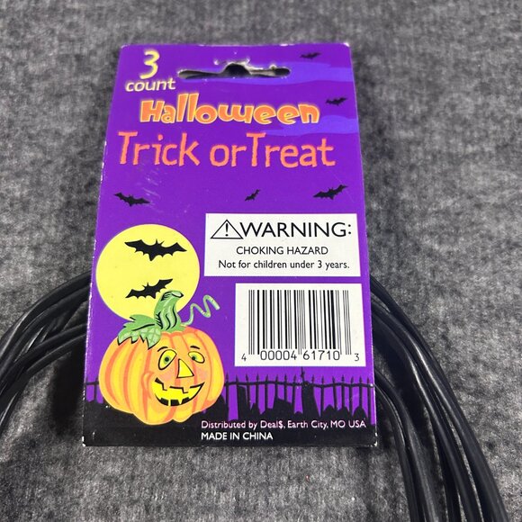 Vintage NOS NWT Pack of 3 Plastic Halloween Trick or Treat Bag Witch JOL Skull - Picture 7 of 8